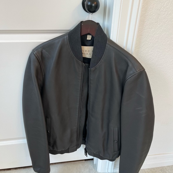 Burberry Brown Leather Bomber M - Picture 1 of 3